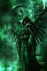 Mystical male figure with wings and staff Art Print
